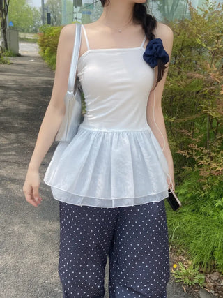 Via Dot Print Nylon Parasuit Long Pants