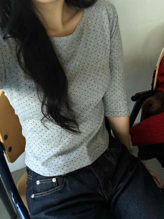 Mini Dot Slim Long Sleeve T-shirt