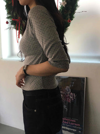 Mini Dot Slim Long Sleeve T-shirt