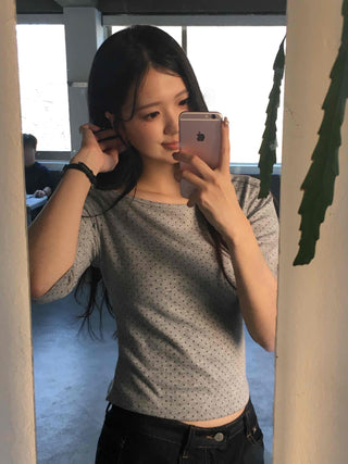 Mini Dot Slim Long Sleeve T-shirt