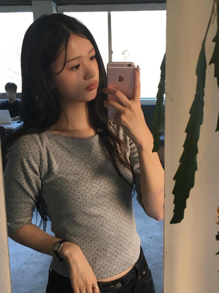 Mini Dot Slim Long Sleeve T-shirt