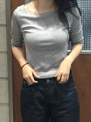 Mini Dot Slim Long Sleeve T-shirt