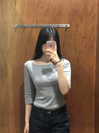 Mini Dot Slim Long Sleeve T-shirt