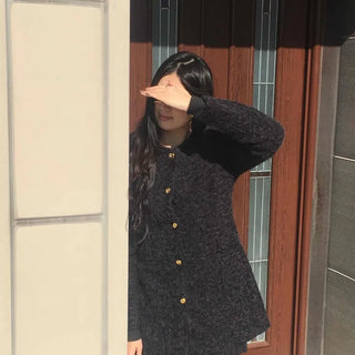 See-through Layered Fur Collar Velvet Mini Dress