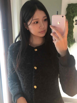 See-through Layered Fur Collar Velvet Mini Dress