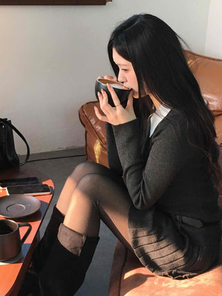 Classic layered collar sleeve mini dress