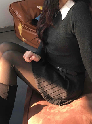 Classic layered collar sleeve mini dress