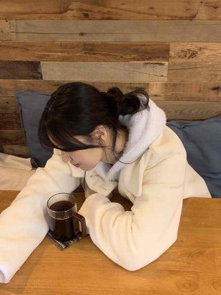 Wool Touch Loose Collar Drop Shoulder Voluminous Sleeve Coat