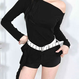 Modern One-Shoulder Asymmetrical Slim Long Sleeve T-shirt