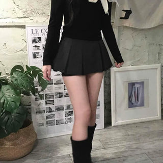 Off-shoulder Shirred Flare Elastic Mini Skirt