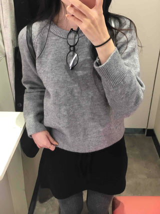 Side Snap Button Knit Flare Mini Skirt