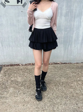 Ruby Lace Sleeveless Top with Built-in Cap