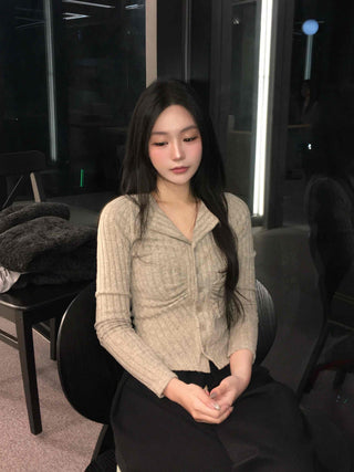 Cable Knit Zip-Up Hooded Cardigan