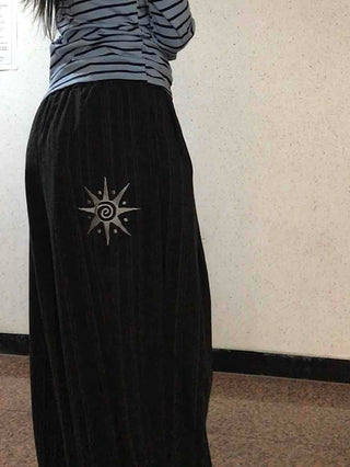 Low-Rise Slim Elastic Waist Cotton Tapered Pants