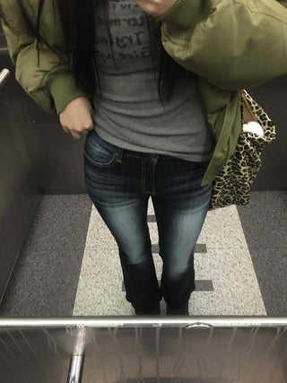 Road Grading Centerline High-Waisted Bootcut Denim Pants
