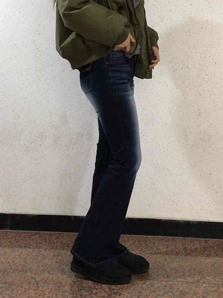 Road Grading Centerline High-Waisted Bootcut Denim Pants