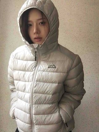 Minimal Slim Fit Diagonal Quilted Zip-Up Short Padded Jacket