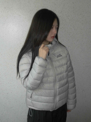 Minimal Slim Fit Diagonal Quilted Zip-Up Short Padded Jacket