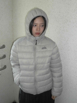 Minimal Slim Fit Diagonal Quilted Zip-Up Short Padded Jacket