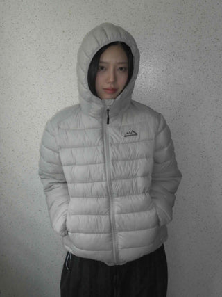 Minimal Slim Fit Diagonal Quilted Zip-Up Short Padded Jacket