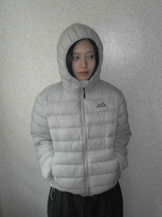 Minimal Slim Fit Diagonal Quilted Zip-Up Short Padded Jacket