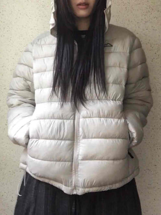 Minimal Slim Fit Diagonal Quilted Zip-Up Short Padded Jacket