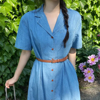 Rev Denim Shirt Long Dress