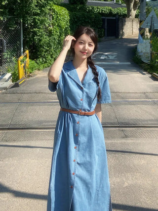 Rev Denim Shirt Long Dress
