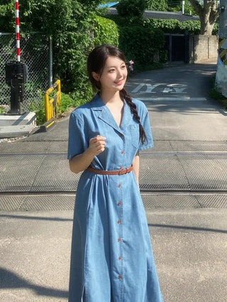 Rev Denim Shirt Long Dress