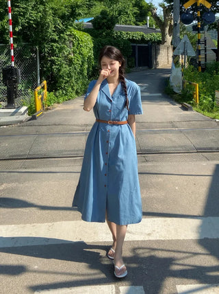 Rev Denim Shirt Long Dress