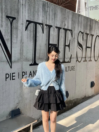 Bio Tiered Frill Elastic Mini Skirt