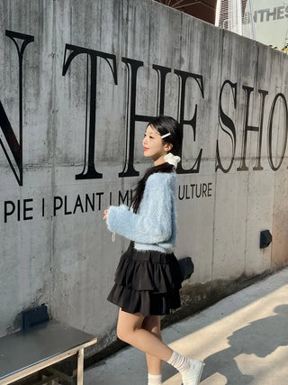 Bio Tiered Frill Elastic Mini Skirt