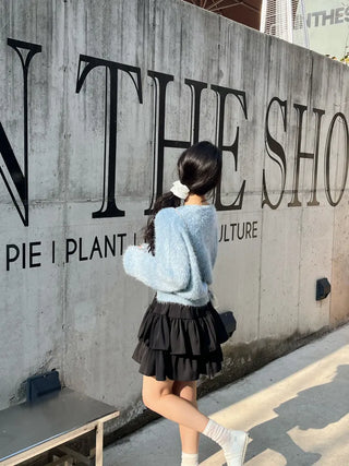 Bio Tiered Frill Elastic Mini Skirt