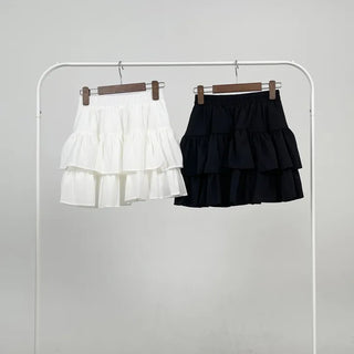 Bio Tiered Frill Elastic Mini Skirt