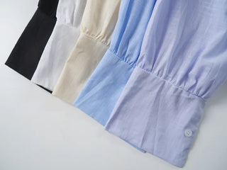 Reben Boxy Fit Linen See-Through Long Sleeve Shirt