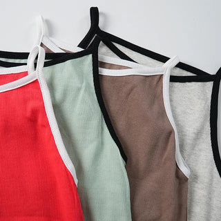 Yurel Contrast Line Sleeveless Top