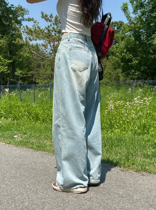 Elna Vintage Washed Wide Denim Pants