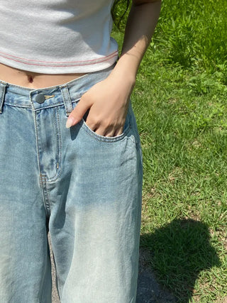 Elna Vintage Washed Wide Denim Pants