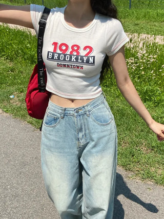 Elna Vintage Washed Wide Denim Pants