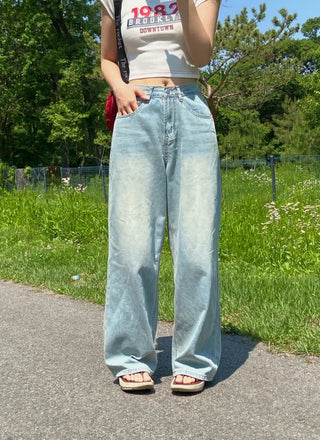 Elna Vintage Washed Wide Denim Pants
