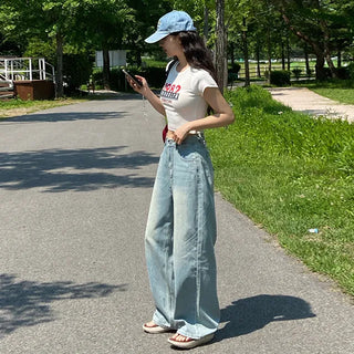 Elna Vintage Washed Wide Denim Pants