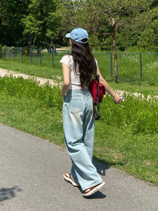 Elna Vintage Washed Wide Denim Pants