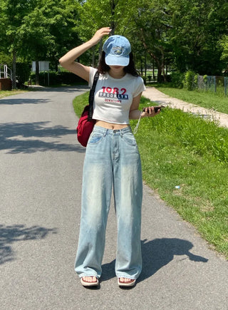 Elna Vintage Washed Wide Denim Pants