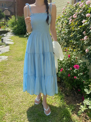 Zenb Smoke Tiered Sleeveless Long Dress