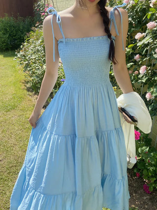 Zenb Smoke Tiered Sleeveless Long Dress