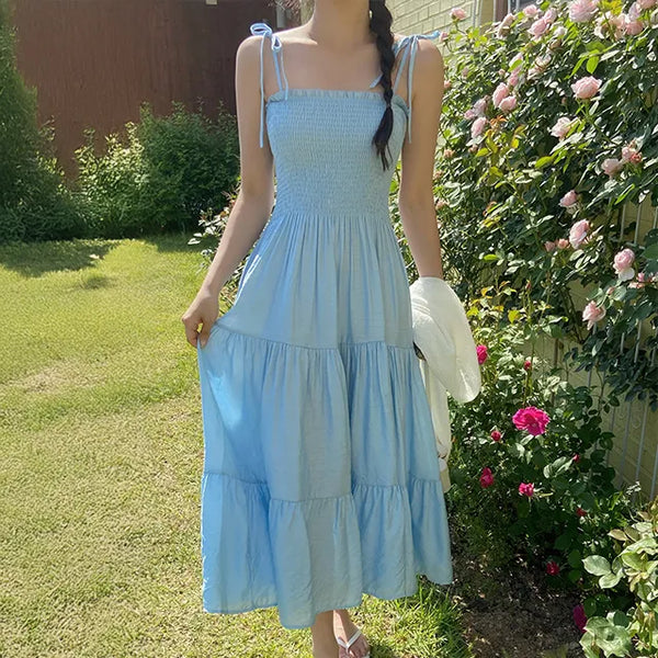 Zenb Smoke Tiered Sleeveless Long Dress