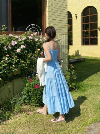 Zenb Smoke Tiered Sleeveless Long Dress