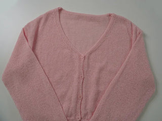 Devo V-neck long-sleeve cropped knit cardigan