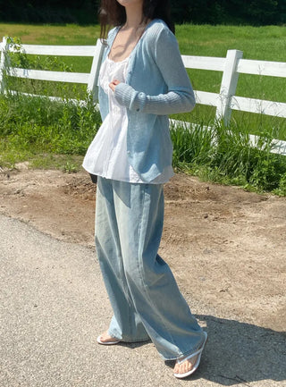 Janu Bamboo Cashmere Ribbed Long Sleeve Cardigan