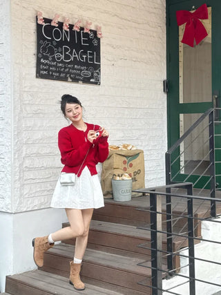 Rosé Puff Dot Mini Dress